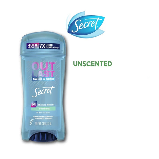 Secret Outlast Clear Gel Antiperspirant Deodorant for Women, Unscented