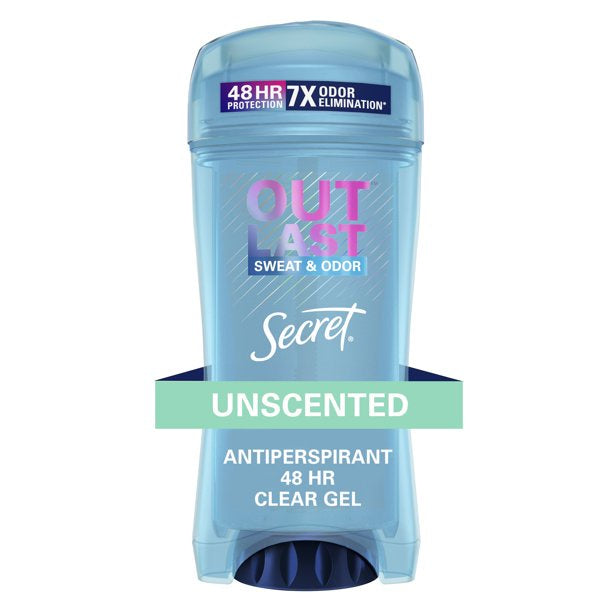 Secret Outlast Clear Gel Antiperspirant Deodorant for Women, Unscented